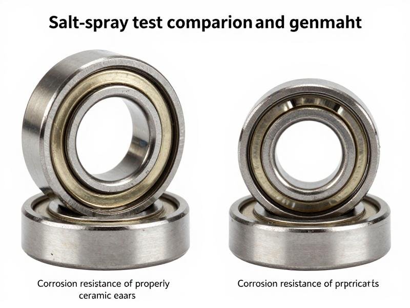 Salt-spray test comparison between genuine and counterfeit bearings
