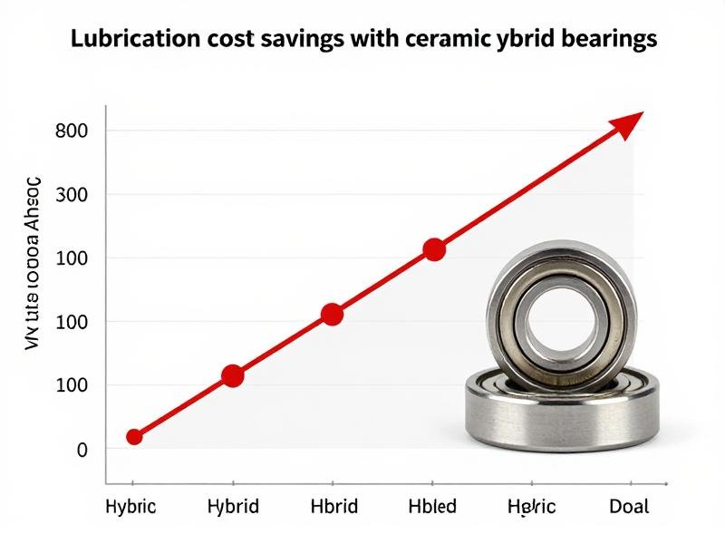 Grease consumption chart comparing hybrid and steel bearings